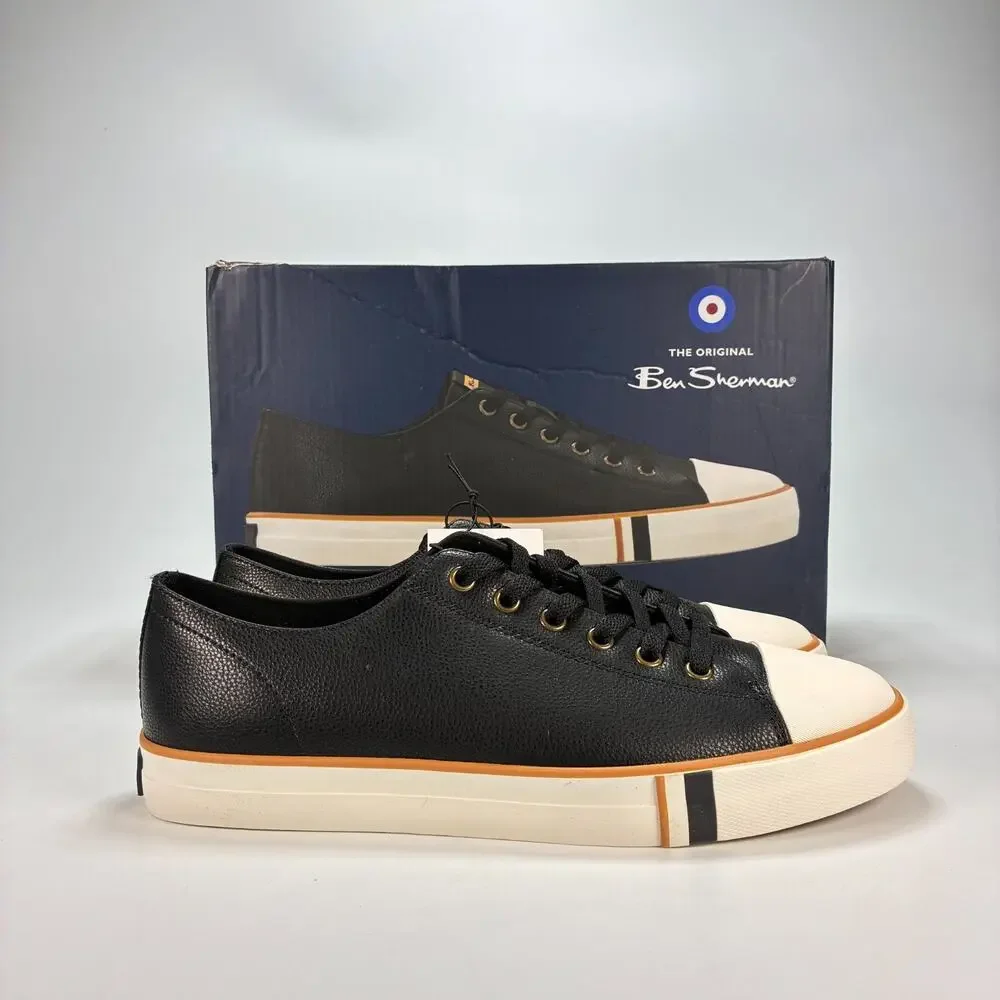 Ben Sherman Dorset Lo LX Black Low Top Sneakers Shoes BSMDORLXGD-0840 Men's Sz 8